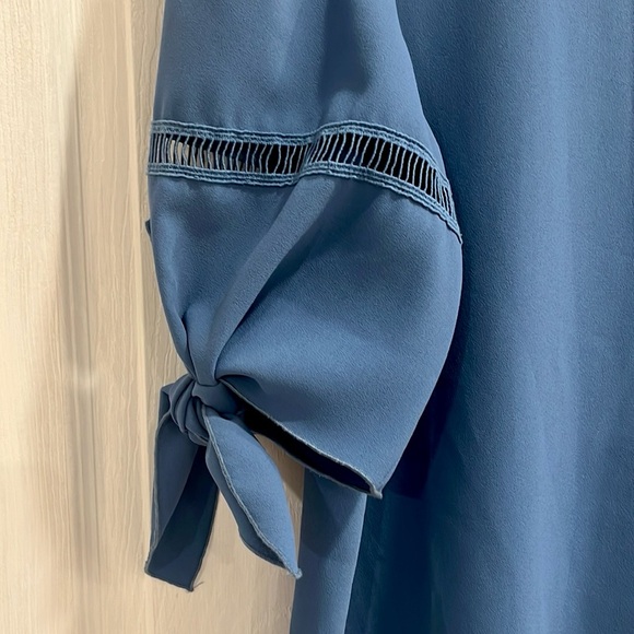 See by Chloe Riverside Blue Tie Sleeve Shift Dress - Picture 6 of 16